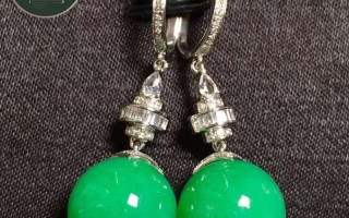 镶嵌翡翠耳环图片翡翠珠耳环价格