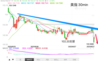 主次节奏：美指早盘启动下行，有效跌破102.20则下行空间打开
