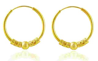 金耳环大圈圈图片大全,圆圈金耳环怎么扣不脱落