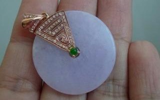 怀古紫罗兰平安扣翡翠吊坠