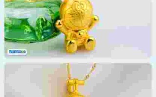 超可爱哆啦A梦，女款足金黄金吊坠