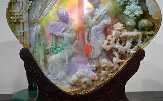 清翡翠手五彩手镯五彩翡翠原石图