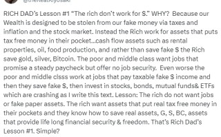 美国基金正在崩溃！《富爸爸穷爸爸》作者：穷人傻存“假美元” 黄金和白银成为富人资产