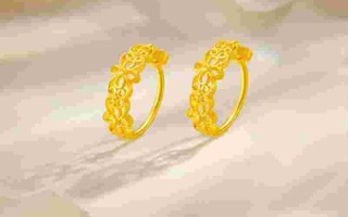 老年人戴的金耳环多少钱一对老年人黄金耳环图片