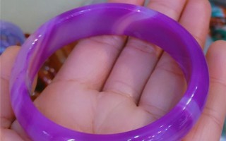 翡翠玉镯价格冰种紫色翡翠手镯