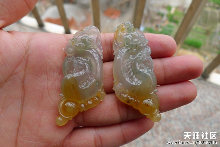 缅甸翡翠A货 阳美出品 冰种三彩福寿牌子一对 吊坠/挂件-第1张图片-翡翠网 缅甸翡翠A货 阳美出品 冰种三彩福寿牌子一对 吊坠/挂件-第1张图片-翡翠网