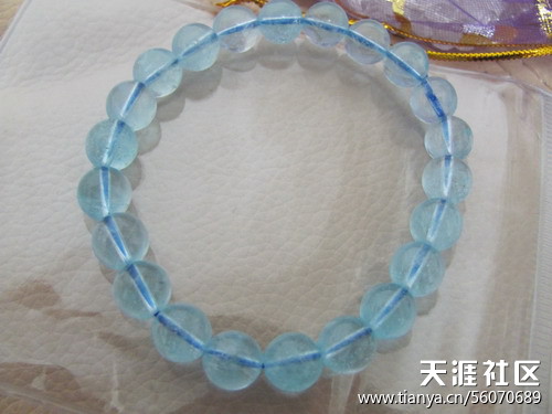 在线急求助：这串淘宝网购价格五百多的8MM海蓝宝手链是真还是假的？-第2张图片-翡翠网