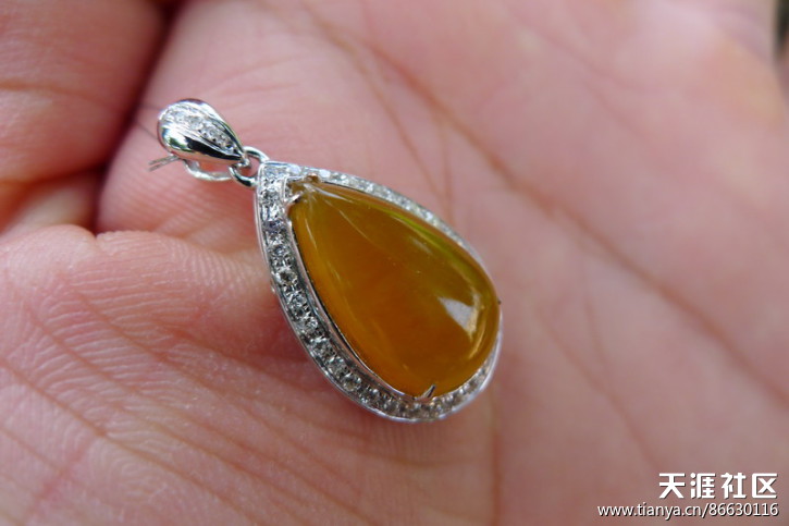 镶嵌精品：飘阳绿平安扣，阳绿戒指及吊坠，叶子，佛公-第39张图片-翡翠网