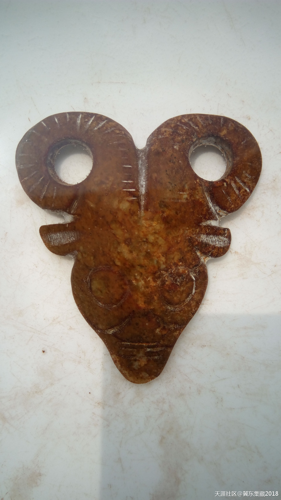 我收藏的红山玉——动物首挂饰三件-第13张图片-翡翠网 我收藏的红山玉——动物首挂饰三件-第13张图片-翡翠网