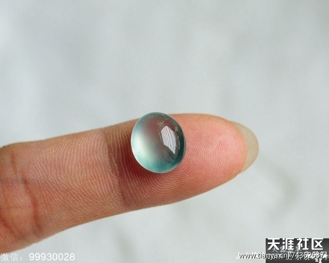 【大器翡翠】—— 玻璃种蓝水特色蛋面！-第3张图片-翡翠网