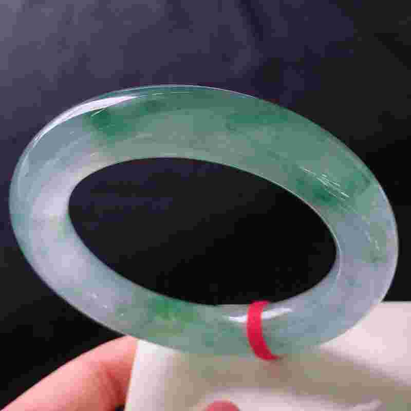 精品赏析：冰种飘花圆条手镯（58mm）翡翠-第6张图片-翡翠网