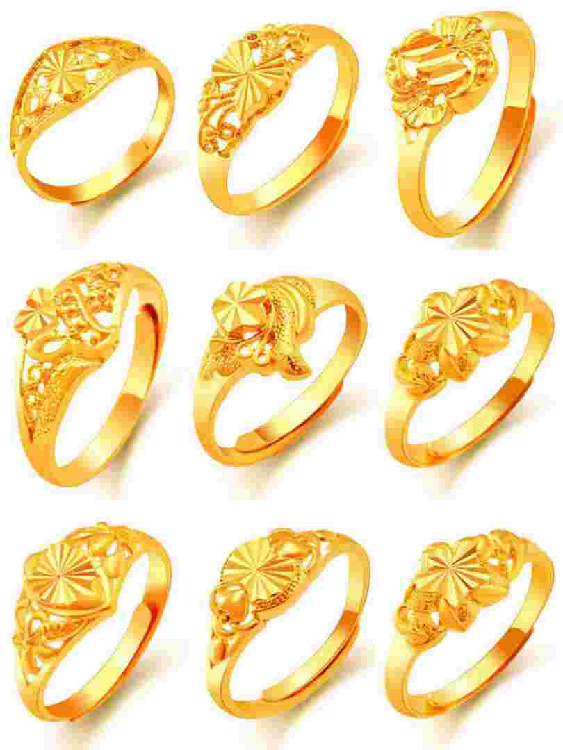 女士黄金戒指女士黄金戒指款式大全图片-第1张图片-翡翠网