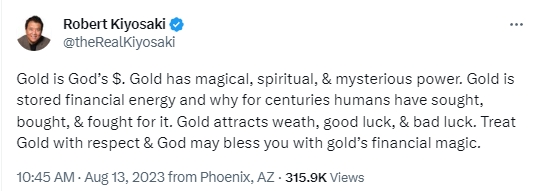 信贷风暴卷土重来！《富爸爸穷爸爸》作者：黄金是上帝的钱 美元在“这时候”恐将暴跌-第1张图片-翡翠网