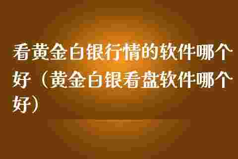 什么股票看盘软件能看黄金,网站的黄金看盘软件-第1张图片-翡翠网