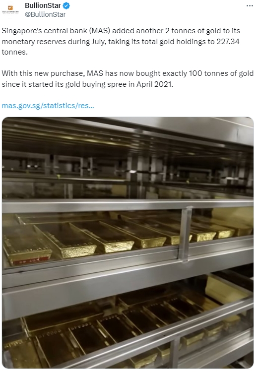 秘密金库首次曝光！新加坡127.4吨国家黄金储备问世 外媒：另外98吨神秘消失了？-第2张图片-翡翠网