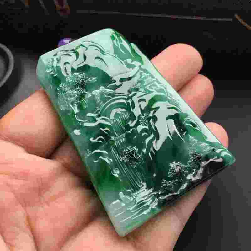 包含翡翠绿加黄山水牌图片价格的词条-第1张图片-翡翠网 包含翡翠绿加黄山水牌图片价格的词条-第1张图片-翡翠网