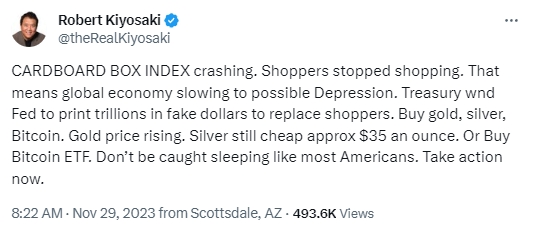 美联储大量印钞取代消费！《富爸爸穷爸爸》作者：买入上涨黄金、白银仍便宜 “应持仓比特币ETF”-第1张图片-翡翠网