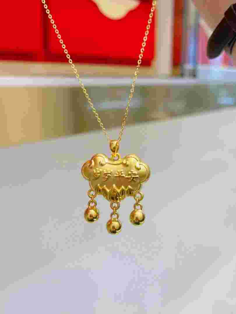 黄金长命锁,中国黄金长命锁-第2张图片-翡翠网