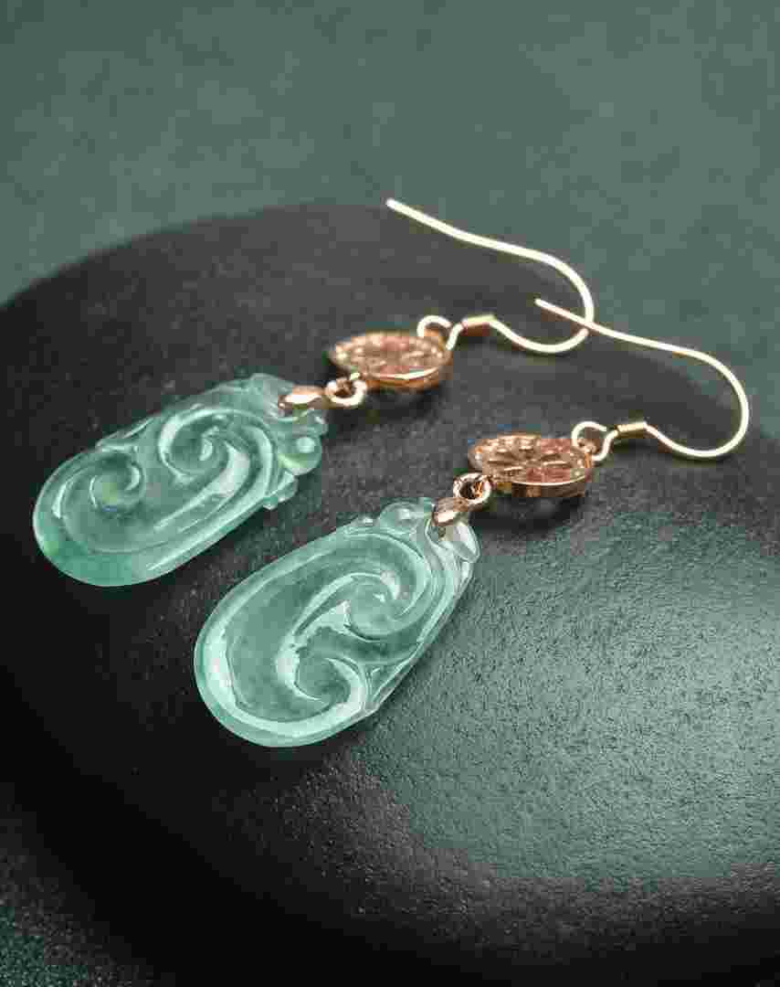 玉石耳钉镶嵌图片,玉石耳环镶嵌图片-第2张图片-翡翠网 玉石耳钉镶嵌图片,玉石耳环镶嵌图片-第2张图片-翡翠网