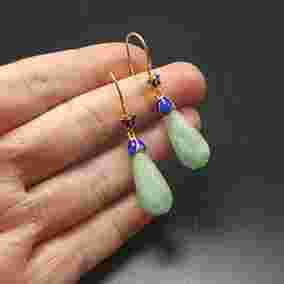 玉耳环佩戴图片玉耳环吊坠-第2张图片-翡翠网 玉耳环佩戴图片玉耳环吊坠-第2张图片-翡翠网