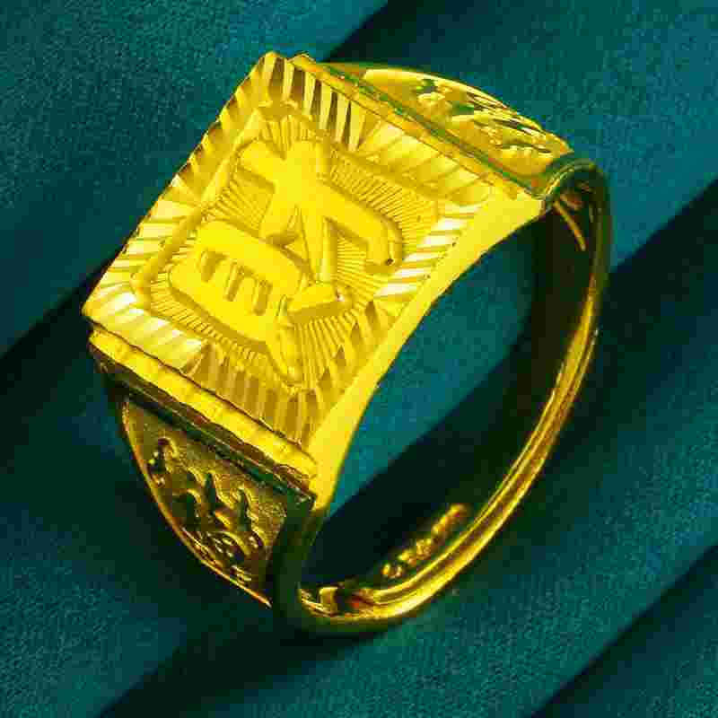 男款金戒指图片欣赏,男款金戒指图片-第1张图片-翡翠网