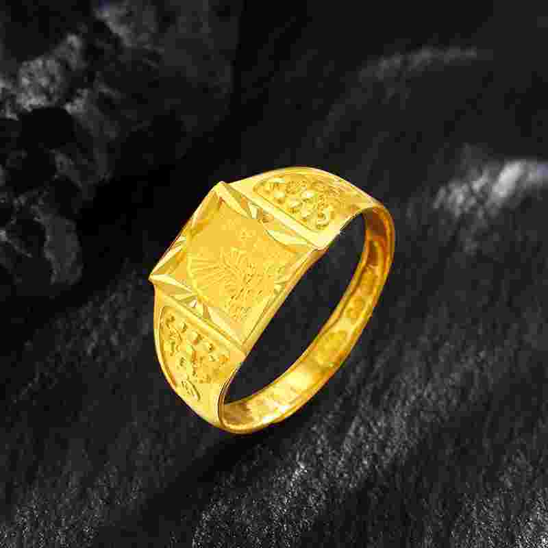 黄金戒指实物图片黄金戒指男士款式图片-第2张图片-翡翠网