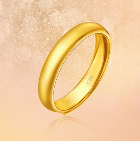 周大福女士金戒指图片周大福女士戒指尺寸对照表-第1张图片-翡翠网