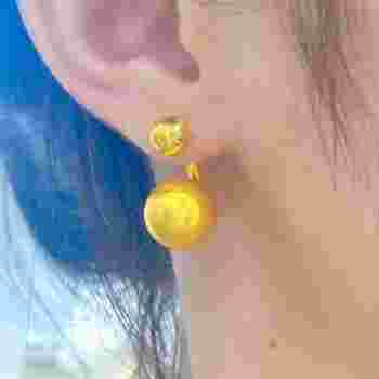 2020新款黄金耳钉图片,新款黄金耳钉款式图片-第1张图片-翡翠网