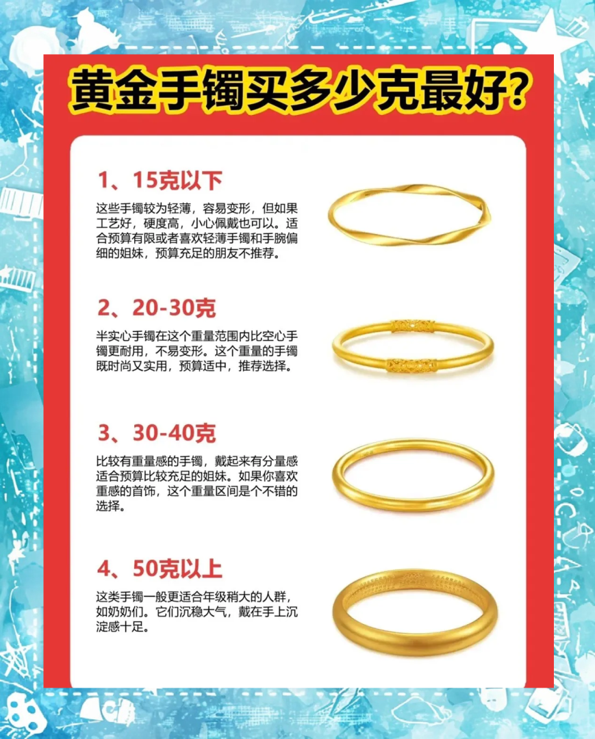 手镯一般买多少克的好,手镯一般买多少克的好黄金