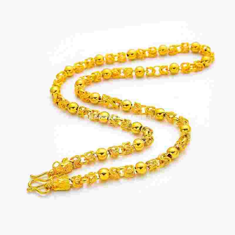 黄金珠子吊坠项链珠子黄金项链图片大全