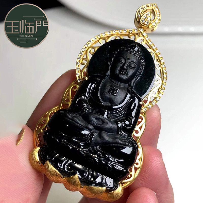 我戴观音吊坠十几年了,墨翡翠观音价格-第1张图片-翡翠网 我戴观音吊坠十几年了,墨翡翠观音价格-第1张图片-翡翠网
