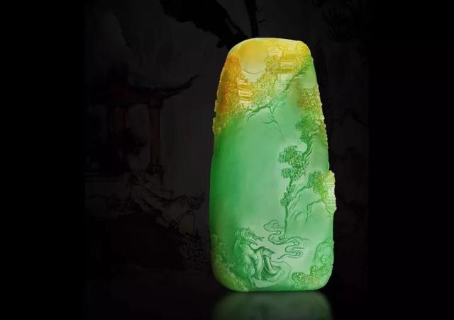 黄加绿大马坎翡翠原石大马坎带皮巧雕作品-第17张图片-翡翠网 黄加绿大马坎翡翠原石大马坎带皮巧雕作品-第17张图片-翡翠网