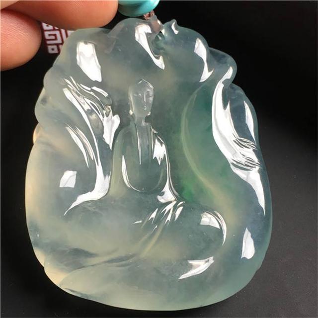 冰种翡翠玉观音价格,冰种观音吊坠1万多-第3张图片-翡翠网