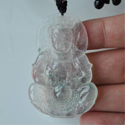 冰种翡翠玉观音价格,冰种观音吊坠1万多-第4张图片-翡翠网