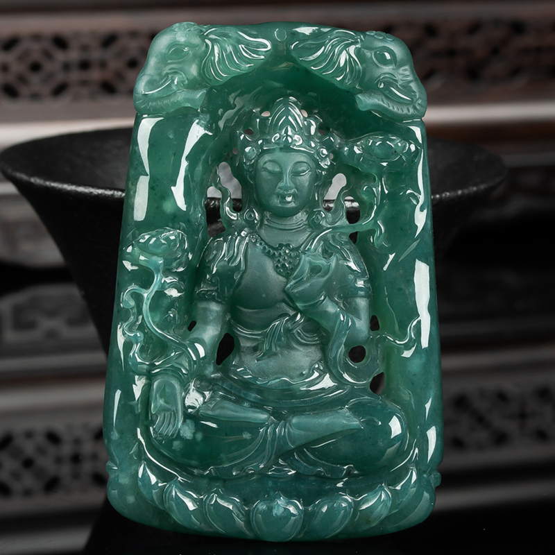 蓝水翡翠观音挂件价格蓝色翡翠观音价格及图片-第1张图片-翡翠网 蓝水翡翠观音挂件价格蓝色翡翠观音价格及图片-第1张图片-翡翠网