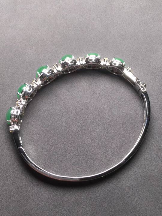 随形翡翠镶嵌手镯图片最新翡翠手镯镶嵌图片-第2张图片-翡翠网