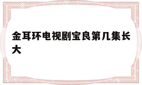 金耳环电视剧宝良第几集长大的简单介绍-第1张图片-翡翠网